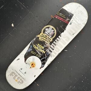 Flip Arto Saari Skateboard Deck Side Mission Ointment Used With Grip Sorry